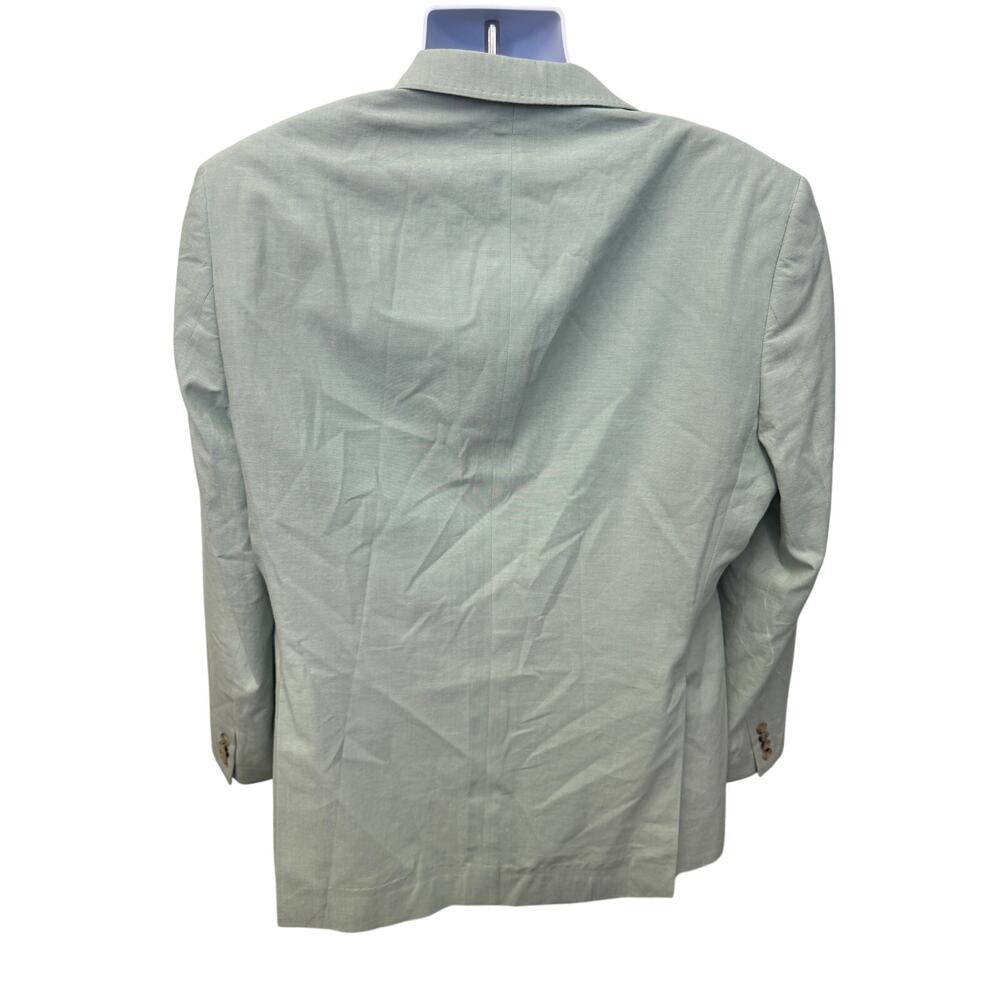 Alan Flusser Mens Two Button Blazer Jacket Green sage light 100% Cotton Size 42R - Picture 5 of 7